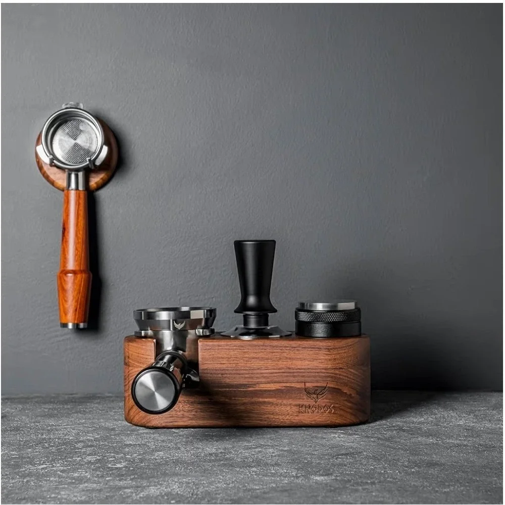 KNODOS Rosewood Espresso Tamping Station 54mm for Breville Portafilter Holder O3